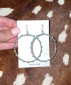 Rio Grande Circle Stone Turq Earrings Accessories