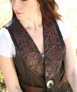 The Ranch House Women Wild Wild West Tooled Vest