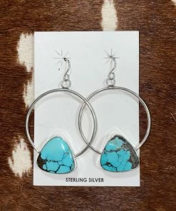 Rio Grande Accessories Circle Triangle Rock Turq Earrings