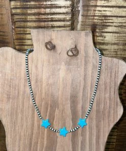 Sun West Accessories Star Spangled Navajo Pearl Necklace