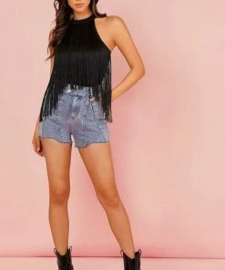 Luv Fashion Women Fifty Shades Of Black And Fridge Bodysuit