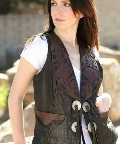 The Ranch House Women Wild Wild West Tooled Vest