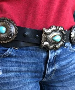 The Ranch House The Duke - Black Oval Concho Belt