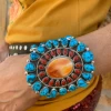The Ranch House Turquoise And Coral Sunset Cuff Bracelet