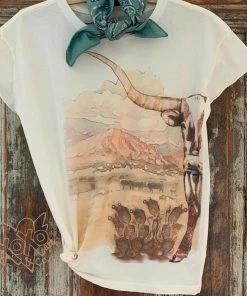 The Ranch House Tops Louis The Longhorn Graphic T-Shirt