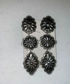 The Ranch House Jewelry Silver Concho Drop Earrings