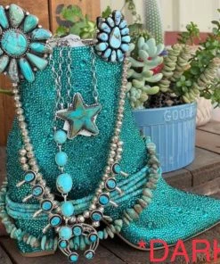 Women Betsey Johnson SB Cady Rhinestone World Bootie Turquoise