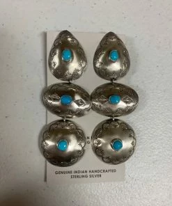 The Ranch House Turquoise Concho Drop Earrings