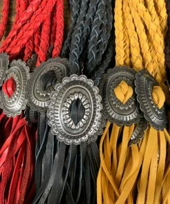 The Ranch House Deerskin Braided Concho Necklace Jewelry