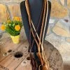 The Ranch House Accessories The Braided Bandit Leather Tassel Necklace - Extra Long