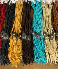 The Ranch House Deerskin Braided Concho Necklace Jewelry