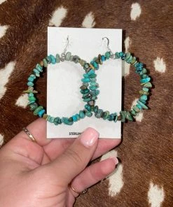 Rio Grande Circle Stacked Stone Turq Earrings Accessories