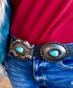The Ranch House The Duke - Black Oval Concho Belt