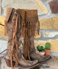 The Ranch House Liberty Black Old World Python Boots